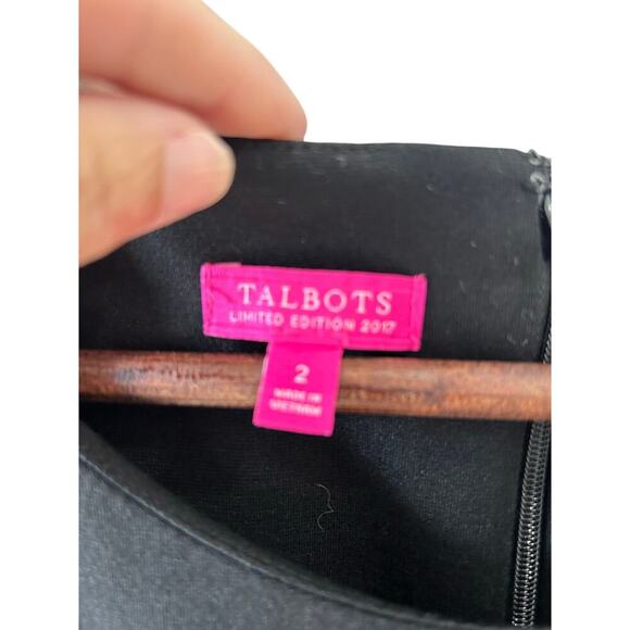 TALBOTS LIMITED EDITION Black Midi Dress Size 2 Office Professional Business - Picture 3 of 9